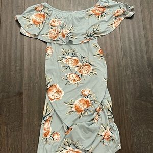 Off the shoulder floral Maternity dress